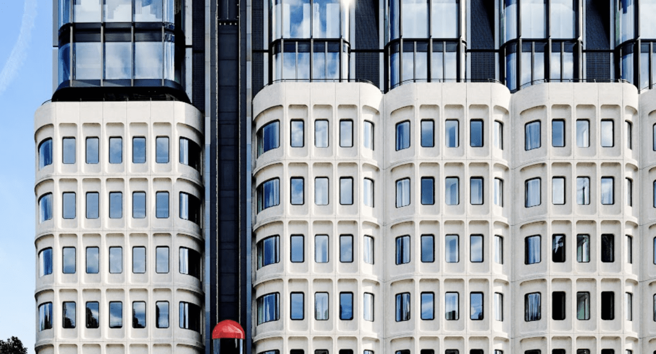 a building with many windows